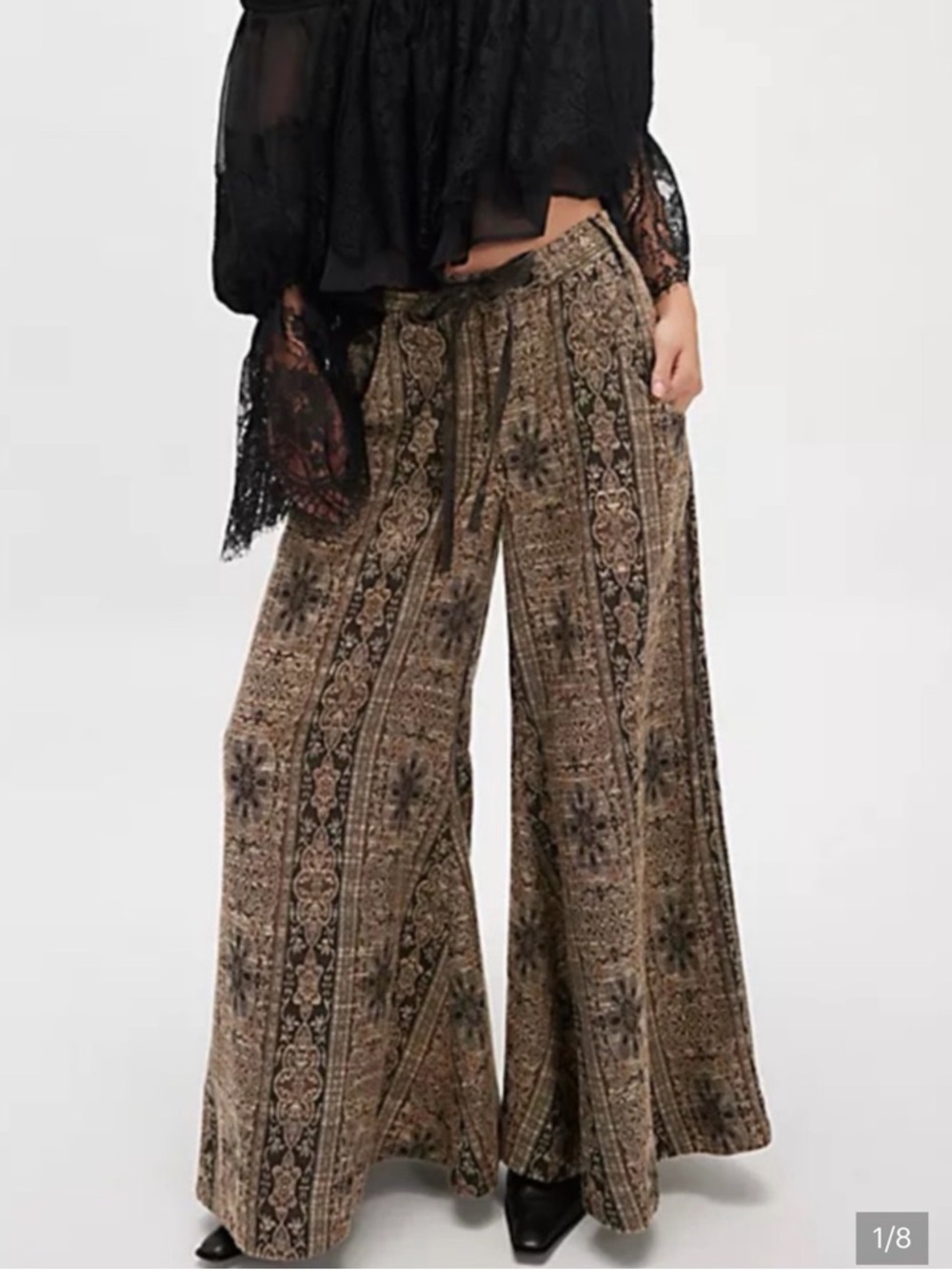 Free People Black and Brown Flare leg pants 🔥 Size 12